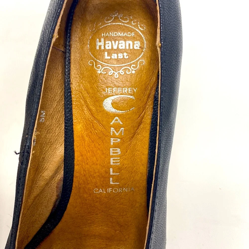 Jeffrey Campbell Havana Last Wedge Heels Navy Nude Leather Size 5M